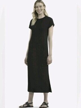 NWT Time And Tru Classic Black Rib Maxi Dress Size XS